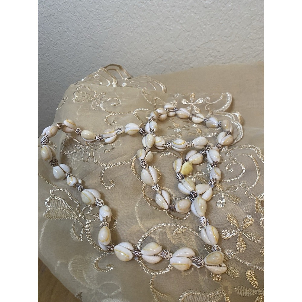 Vintage Bohemian Beach Style Sea Shell Beaded Necklace Long - Picture 4 of 4